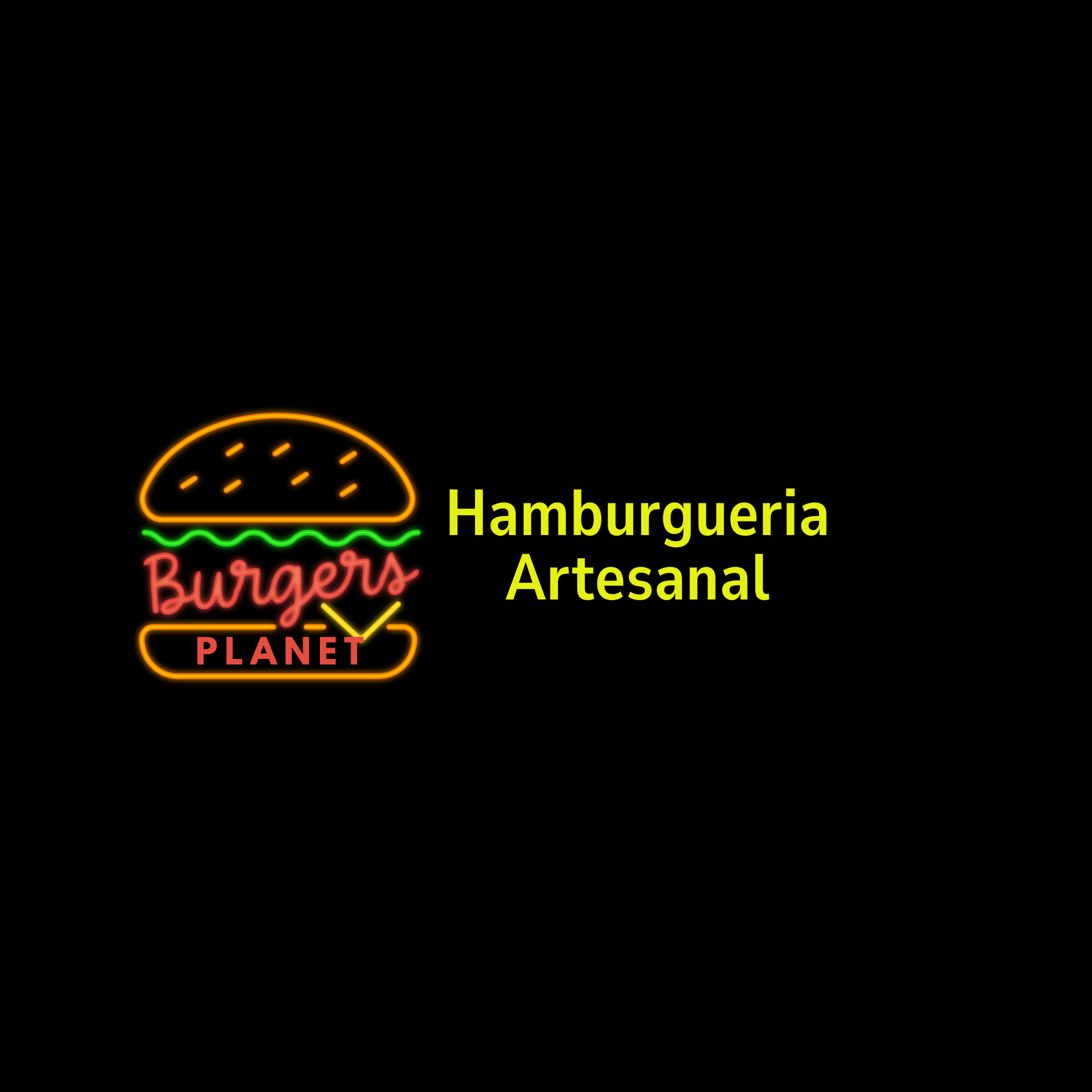 Versão Secundária Burger Planet Fundo Preto